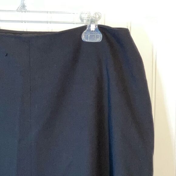 Jones New York 100% Wool Wrap Skirt Women’s 16 Black A-Line Office Mid Length - Picture 9 of 12
